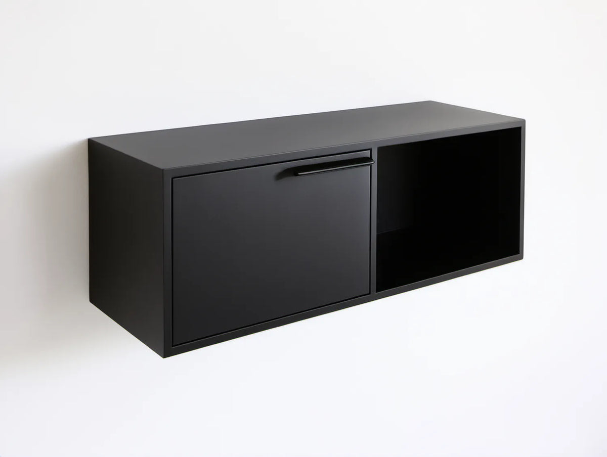 Czarna szafka RTV z płyty MDF 120 x 40 x 40 cm