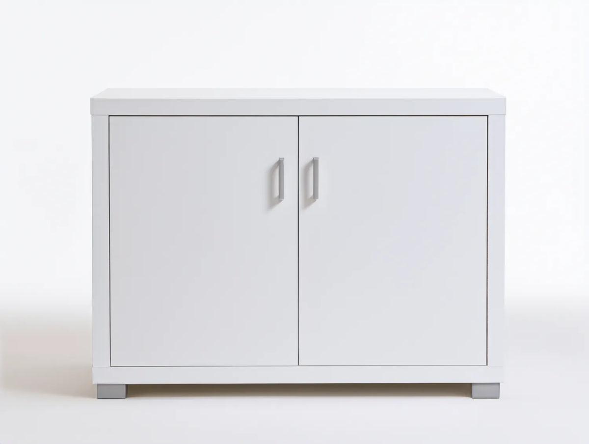 Biała szafka do przechowywania obuwia 100 x 35 x 80 cm z 2 drzwiami