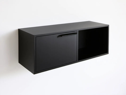 Czarna szafka RTV z płyty MDF 120 x 40 x 40 cm