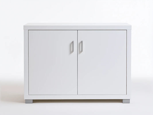 Biała szafka do przechowywania obuwia 100 x 35 x 80 cm z 2 drzwiami